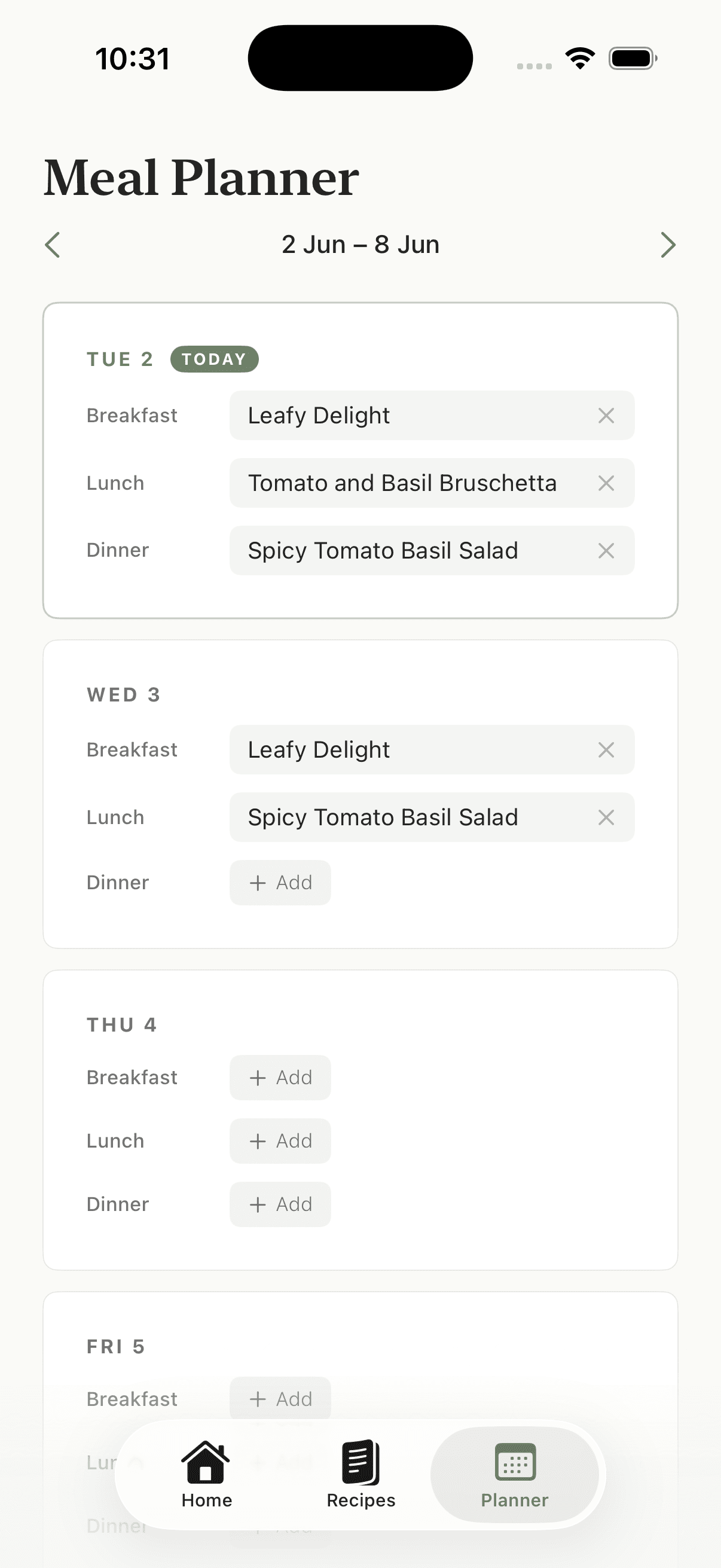 SmartChef — meal planner