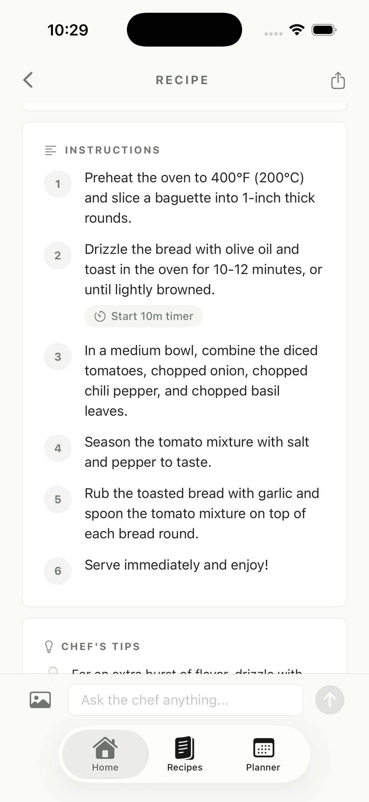 SmartChef — step-by-step instructions