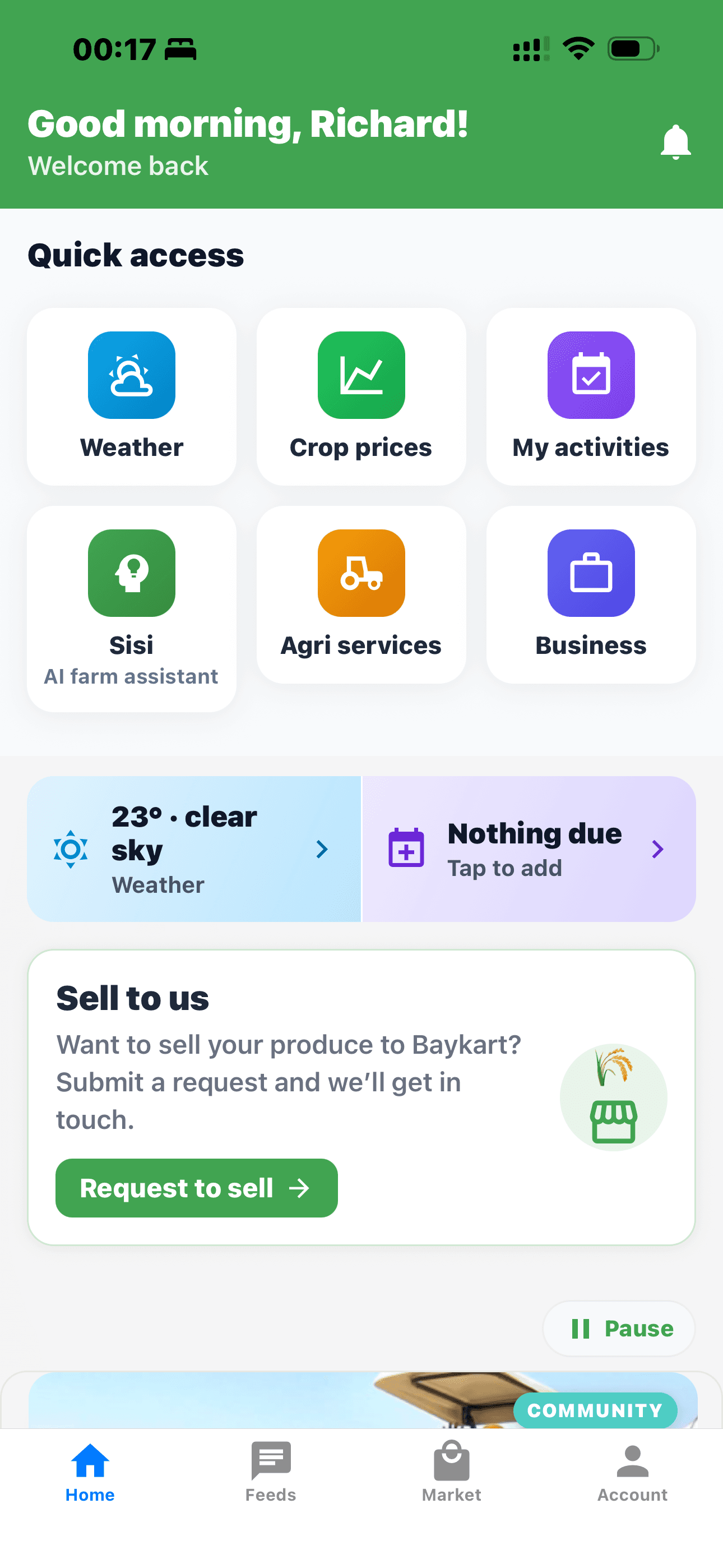 BayKart home — Quick Access dashboard