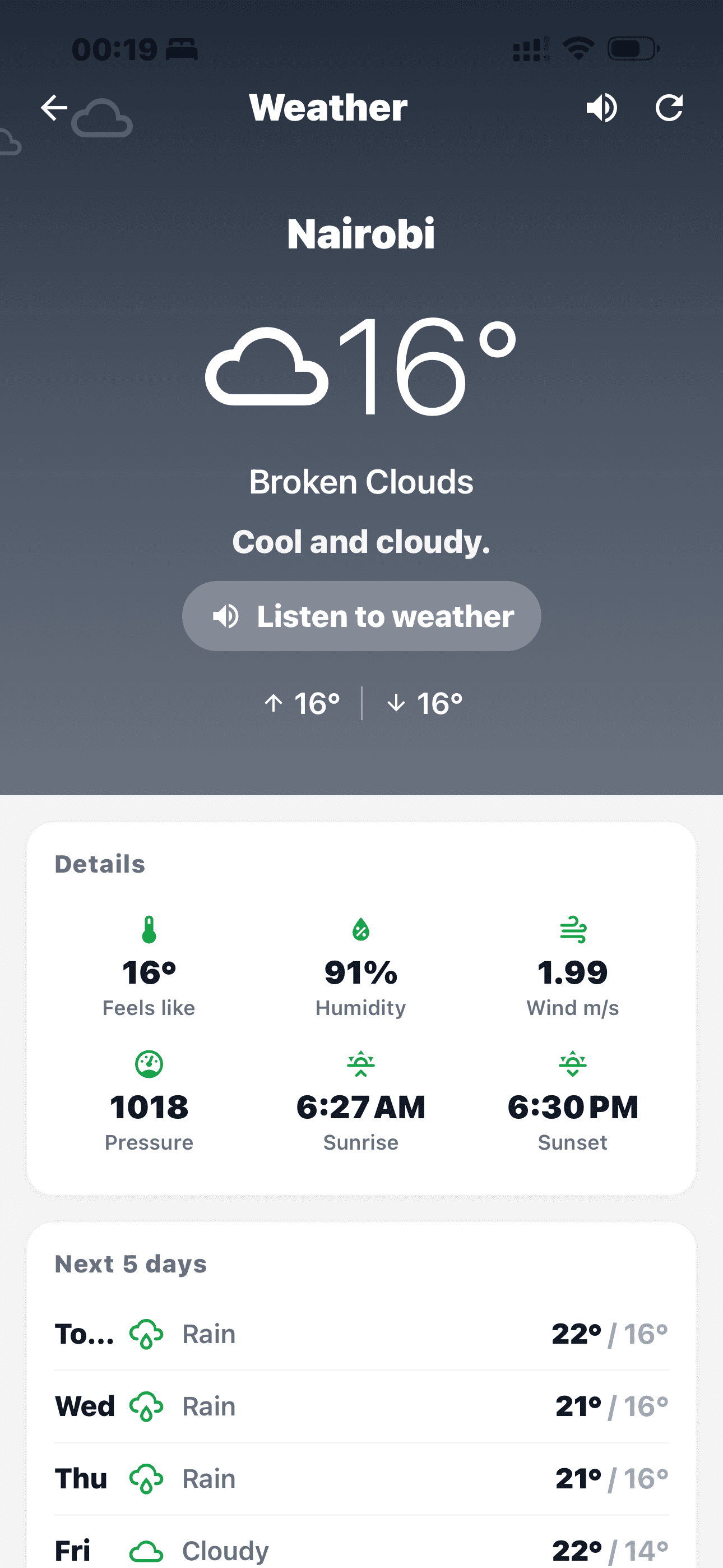 BayKart weather — Nairobi forecast